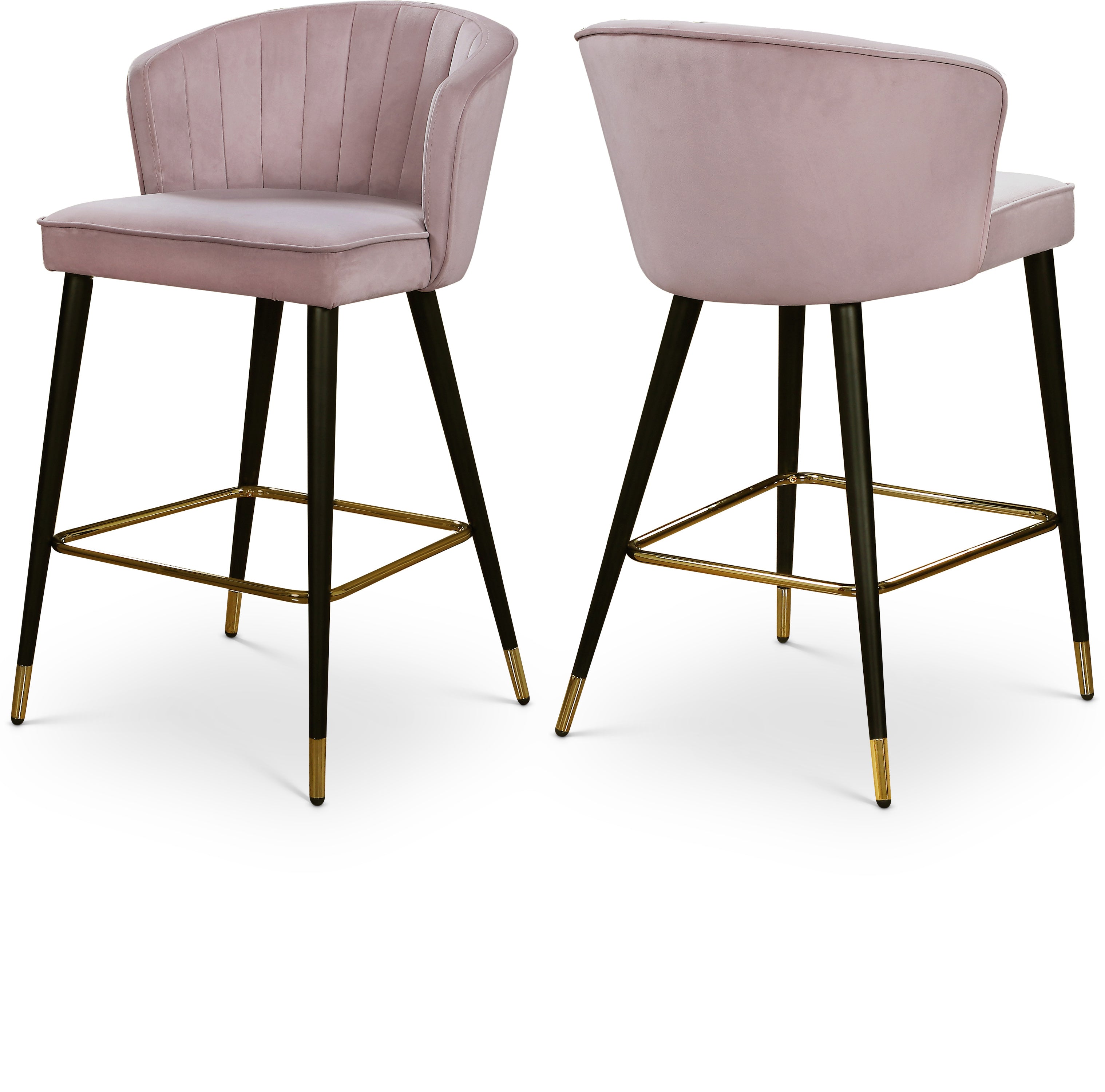 Cassie Velvet Stool, Set of 2