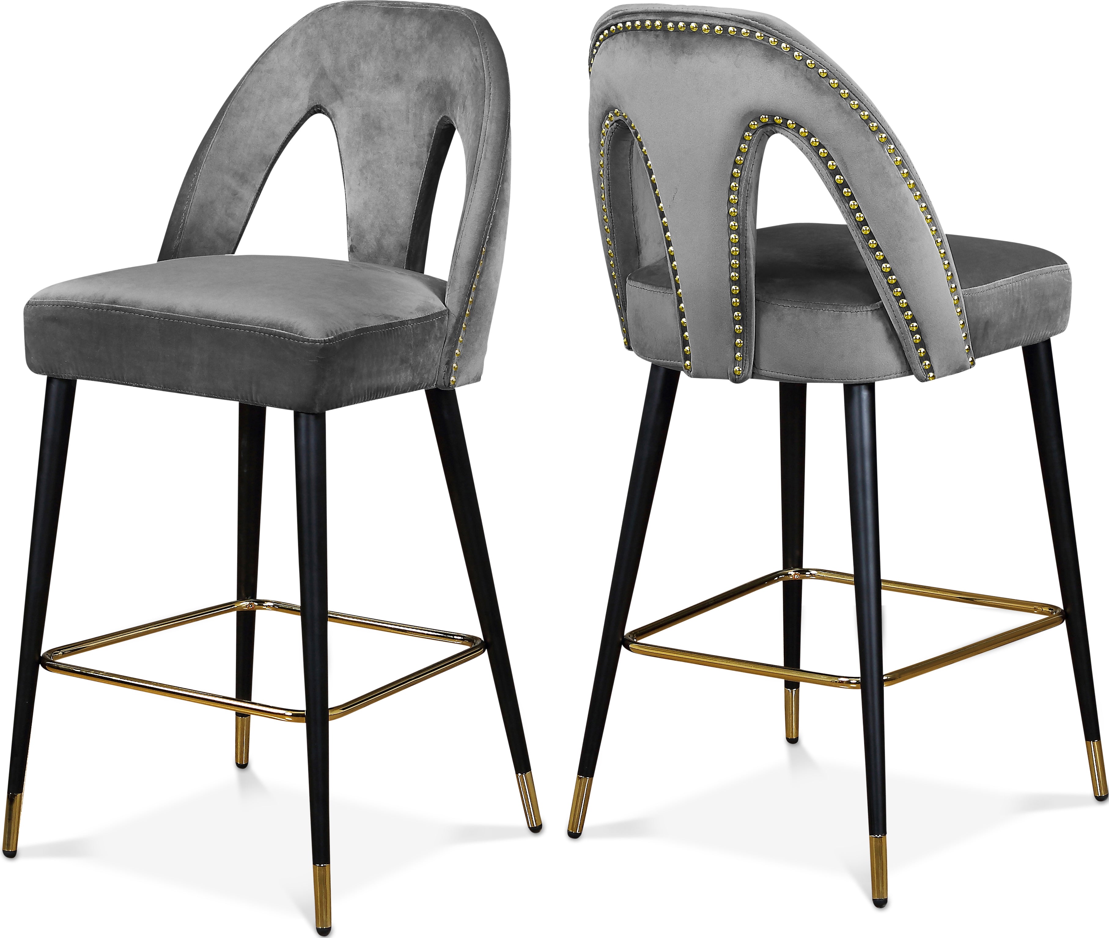 Akoya Velvet Stool, Set of 2