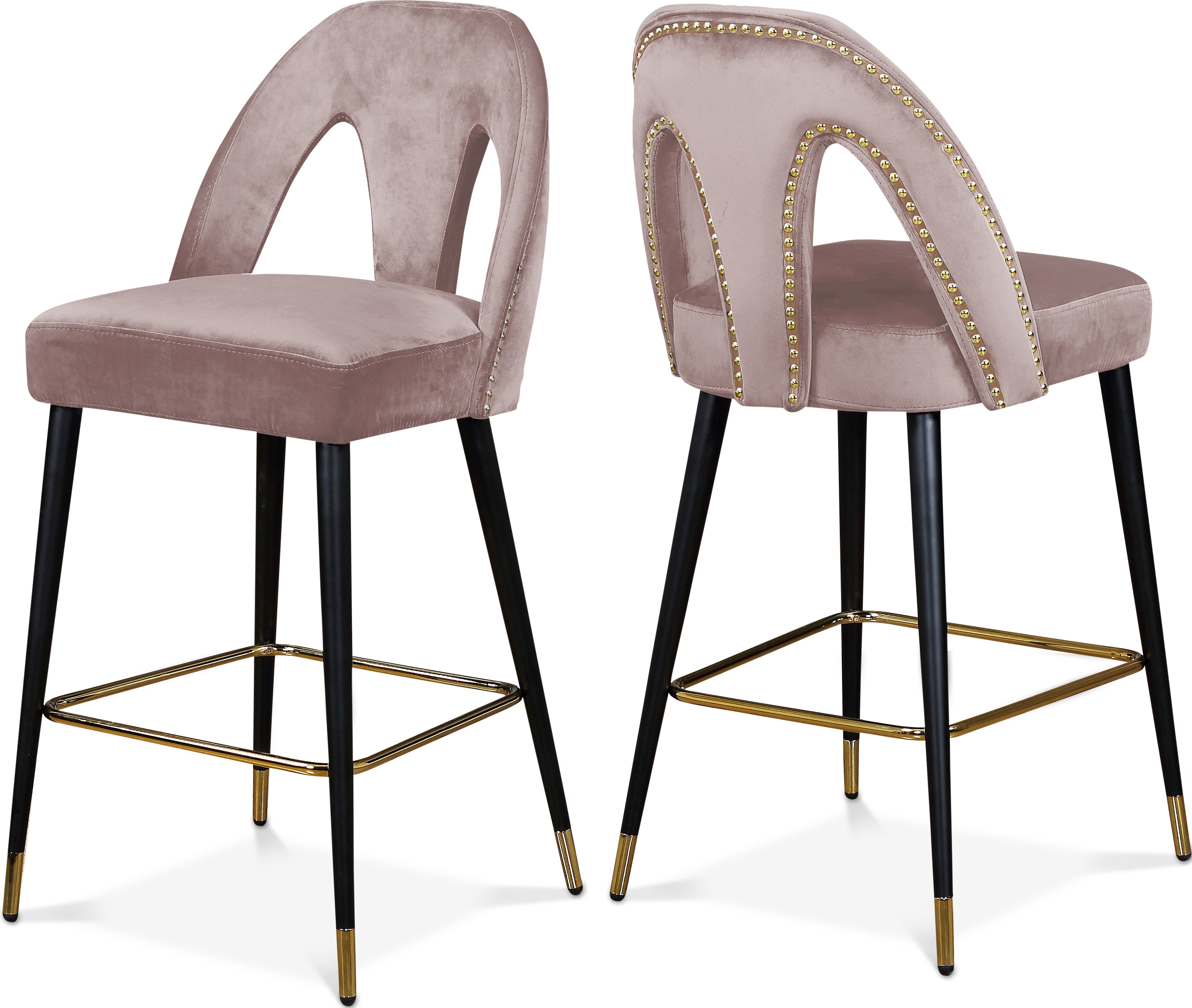 Akoya Velvet Stool, Set of 2