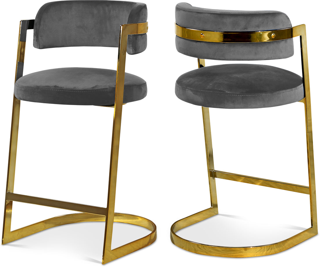 Stephanie Velvet Stool, Set of 2