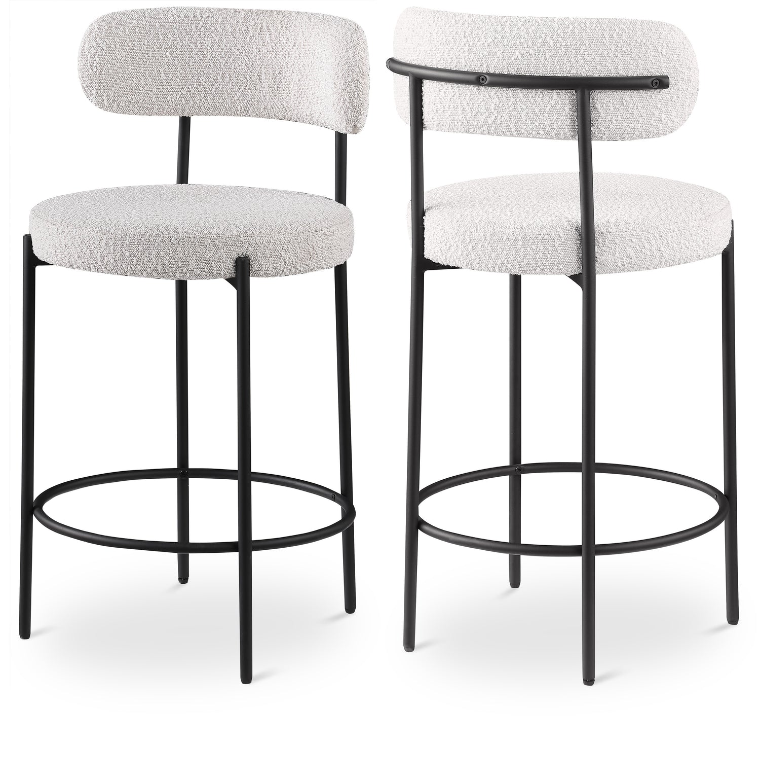 Beacon Boucle Fabric Stool, Set of 2