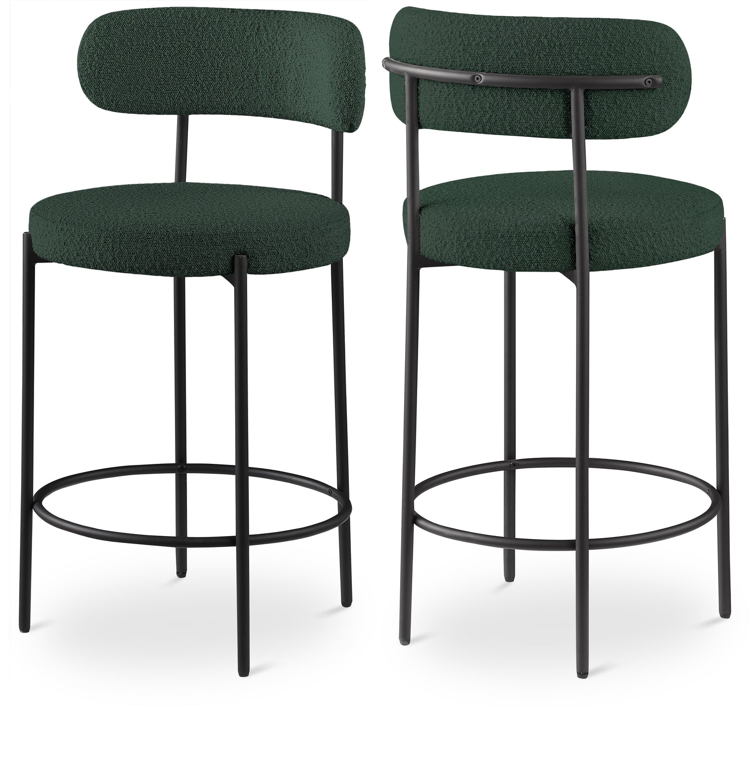 Beacon Boucle Fabric Stool, Set of 2