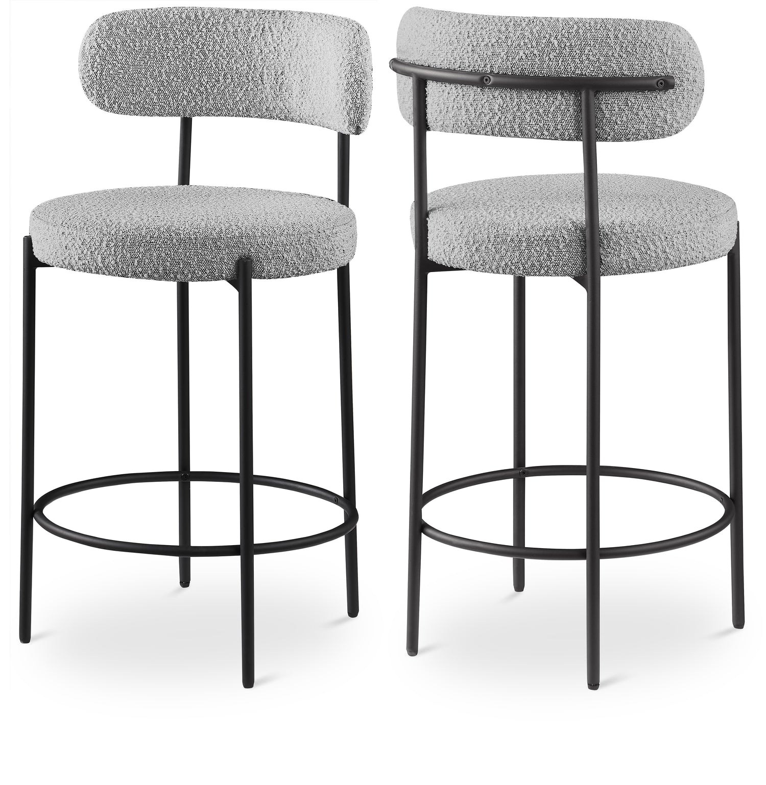 Beacon Boucle Fabric Stool, Set of 2