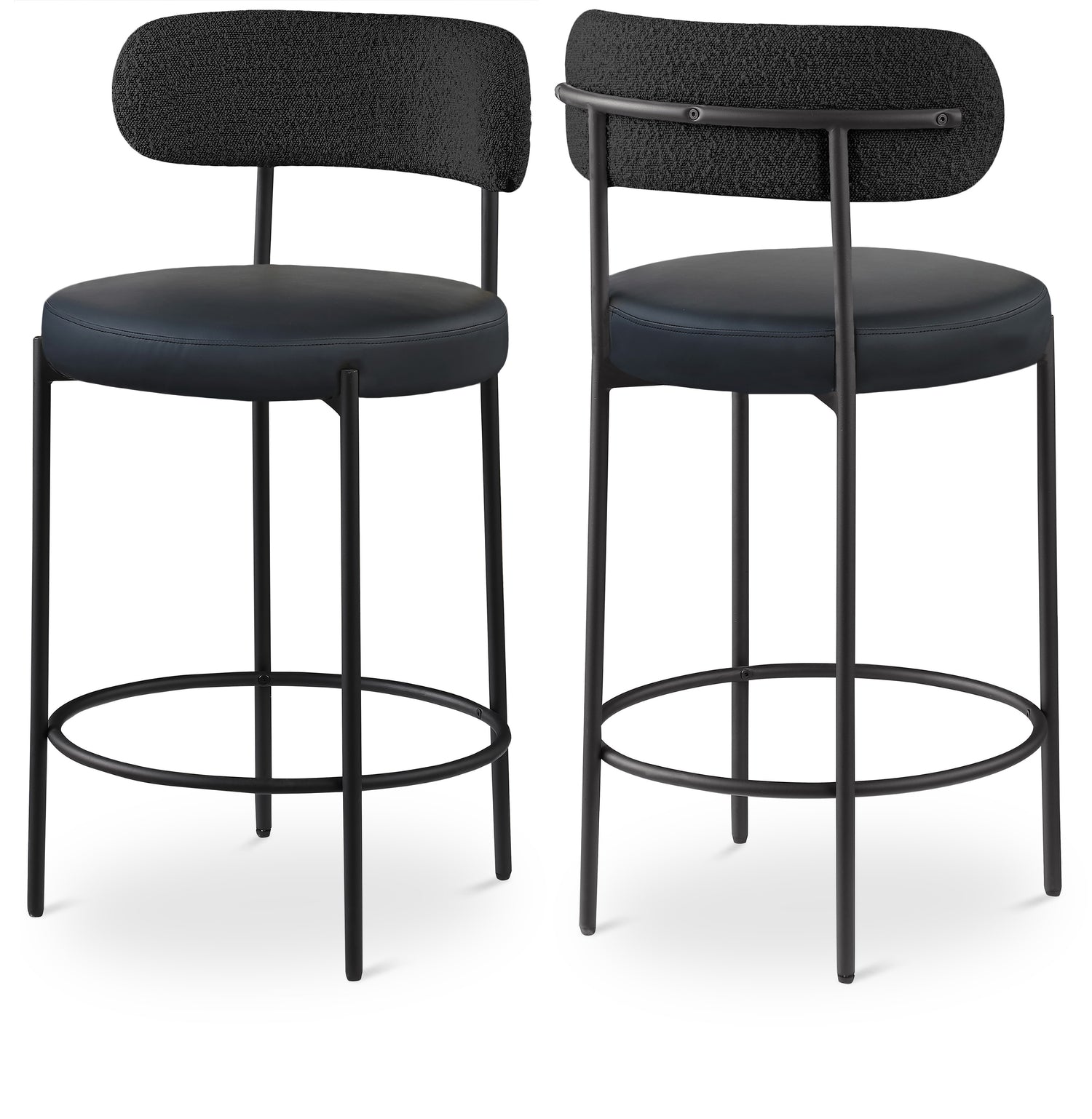 Beacon Vegan Leather Seat Stool, Set of 2