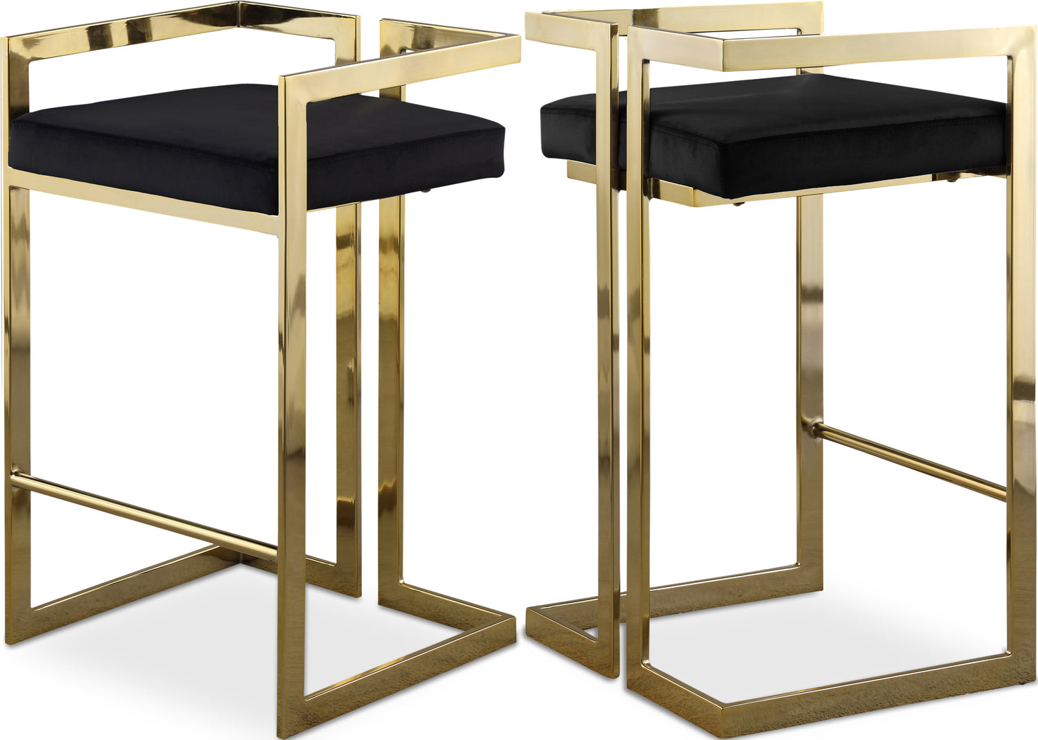 Ezra Velvet Stool, Set of 2