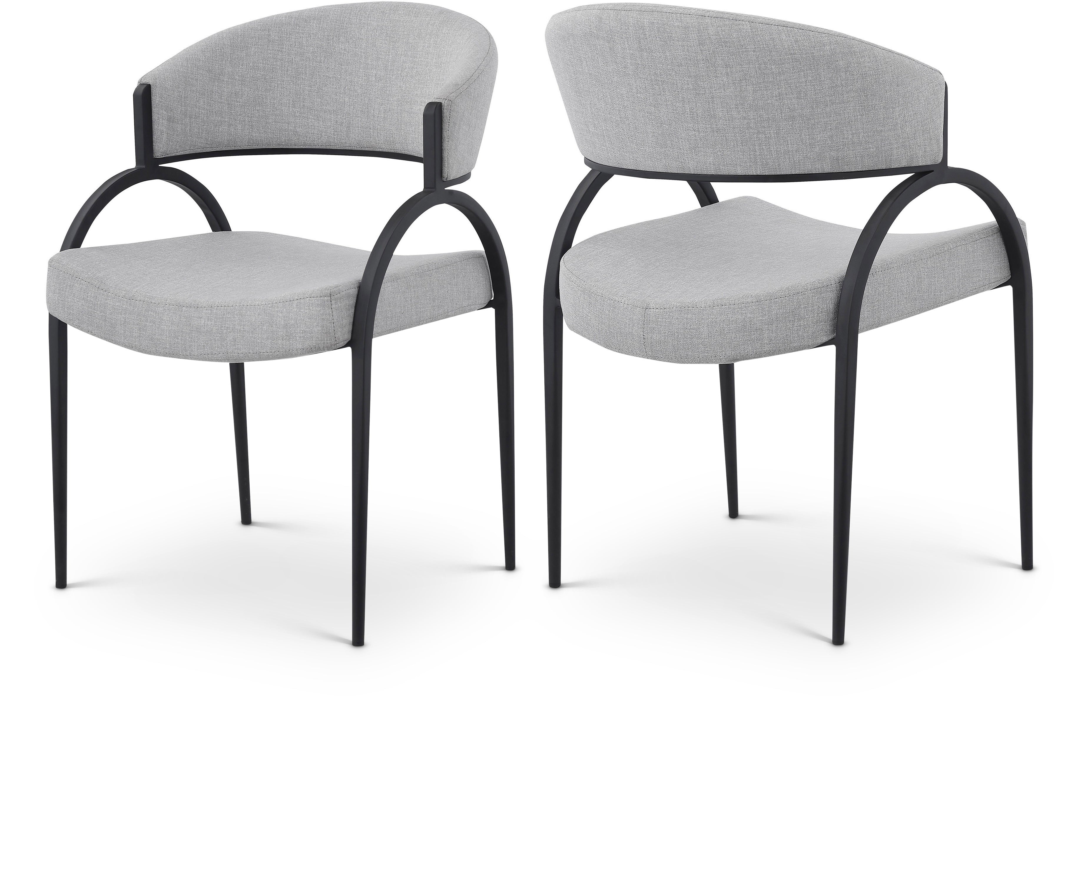 Privet Linen Textured Fabric Dining Chair, Set of 2