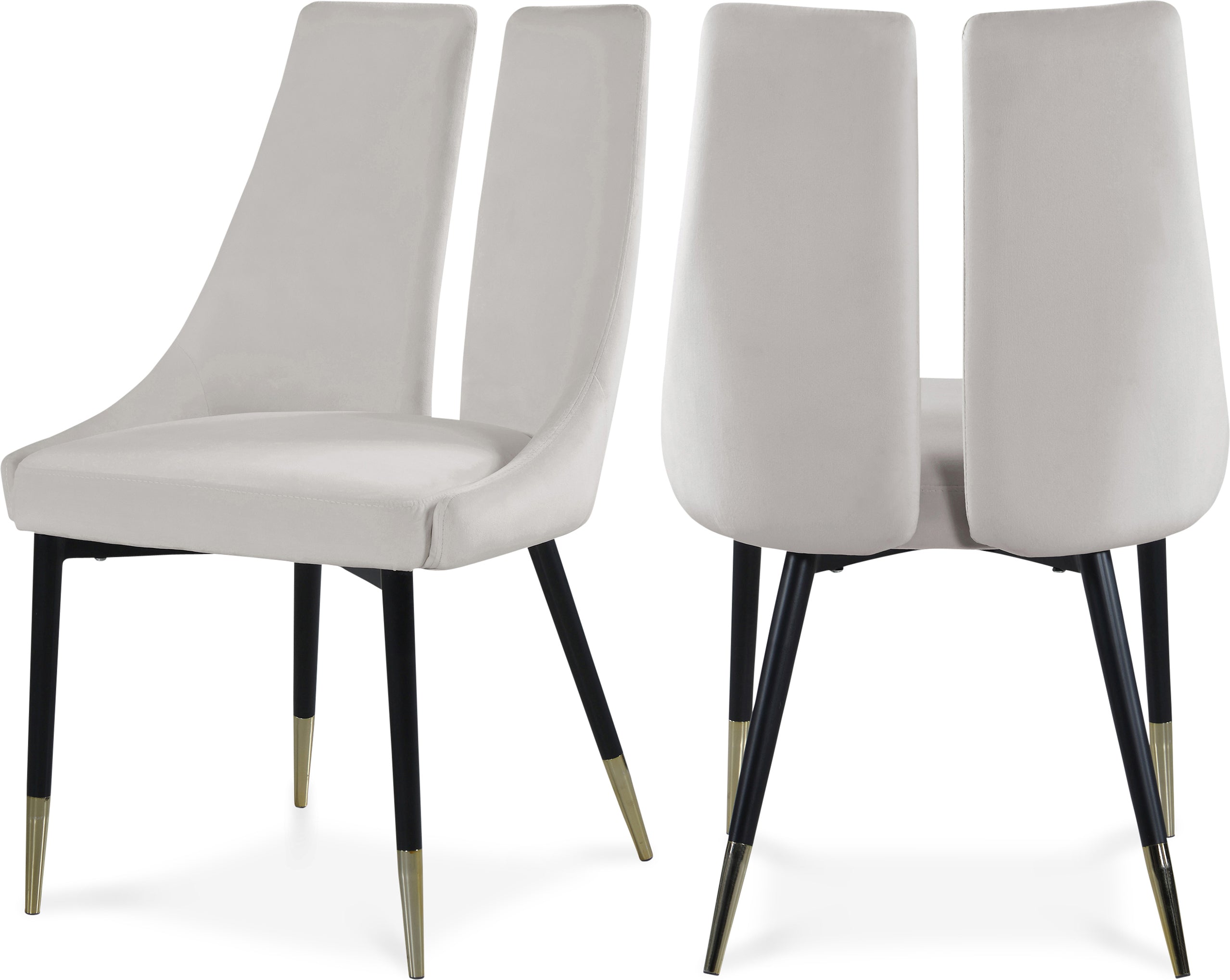 Sleek Velvet Dining Chair, Set of 2