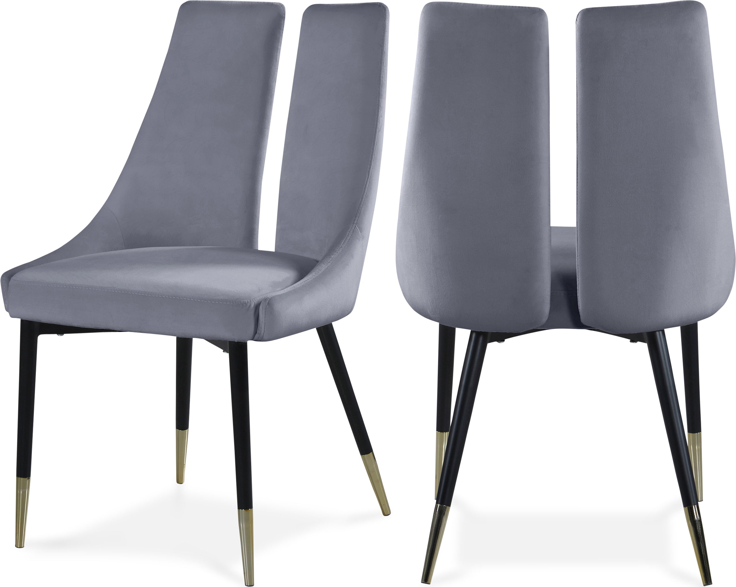 Sleek Velvet Dining Chair, Set of 2