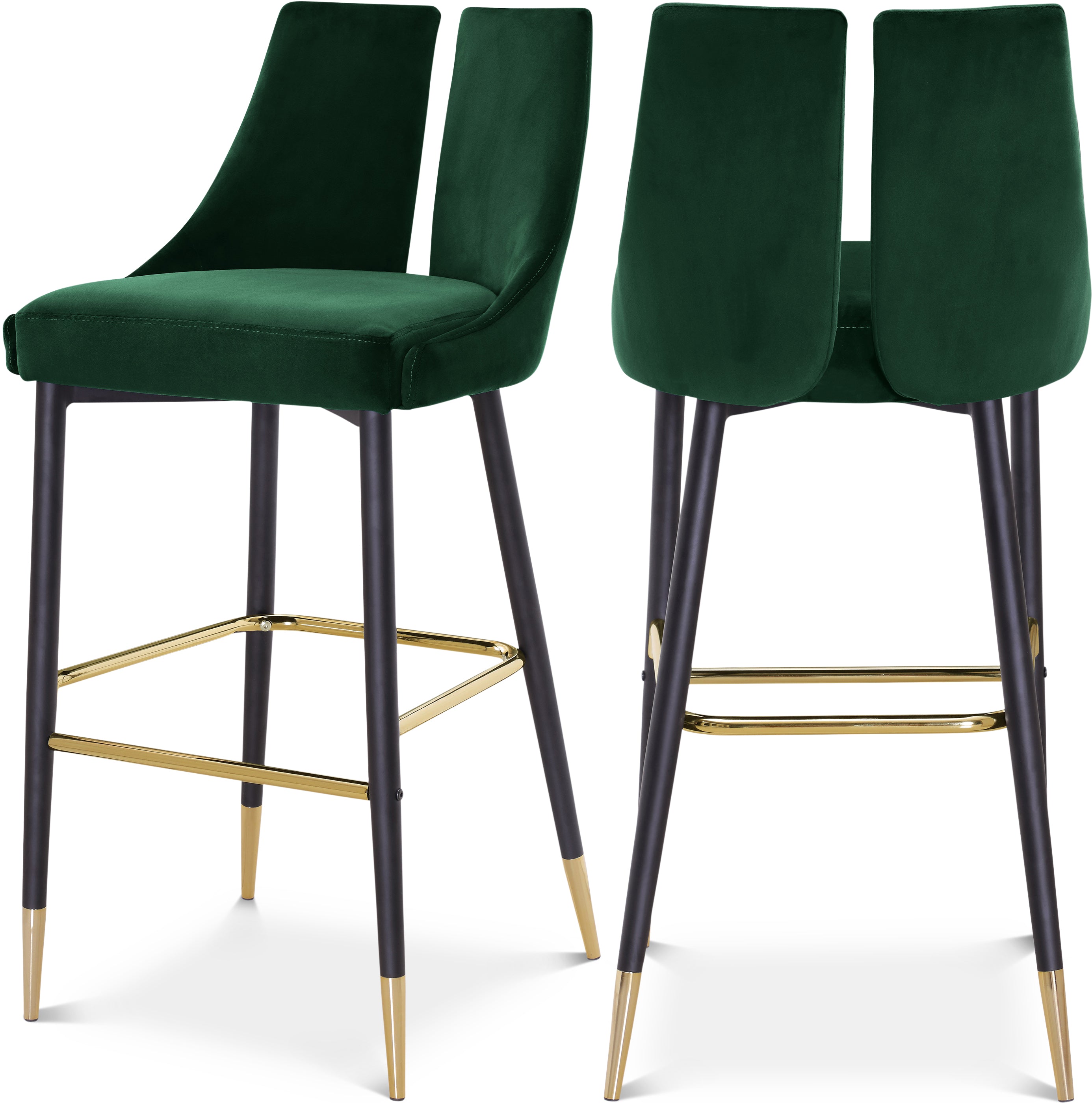 Sleek Velvet Stool, Set of 2