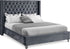 Aiden Grey Velvet Queen Bed