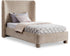 Penny Beige Chenille Fabric Twin Bed