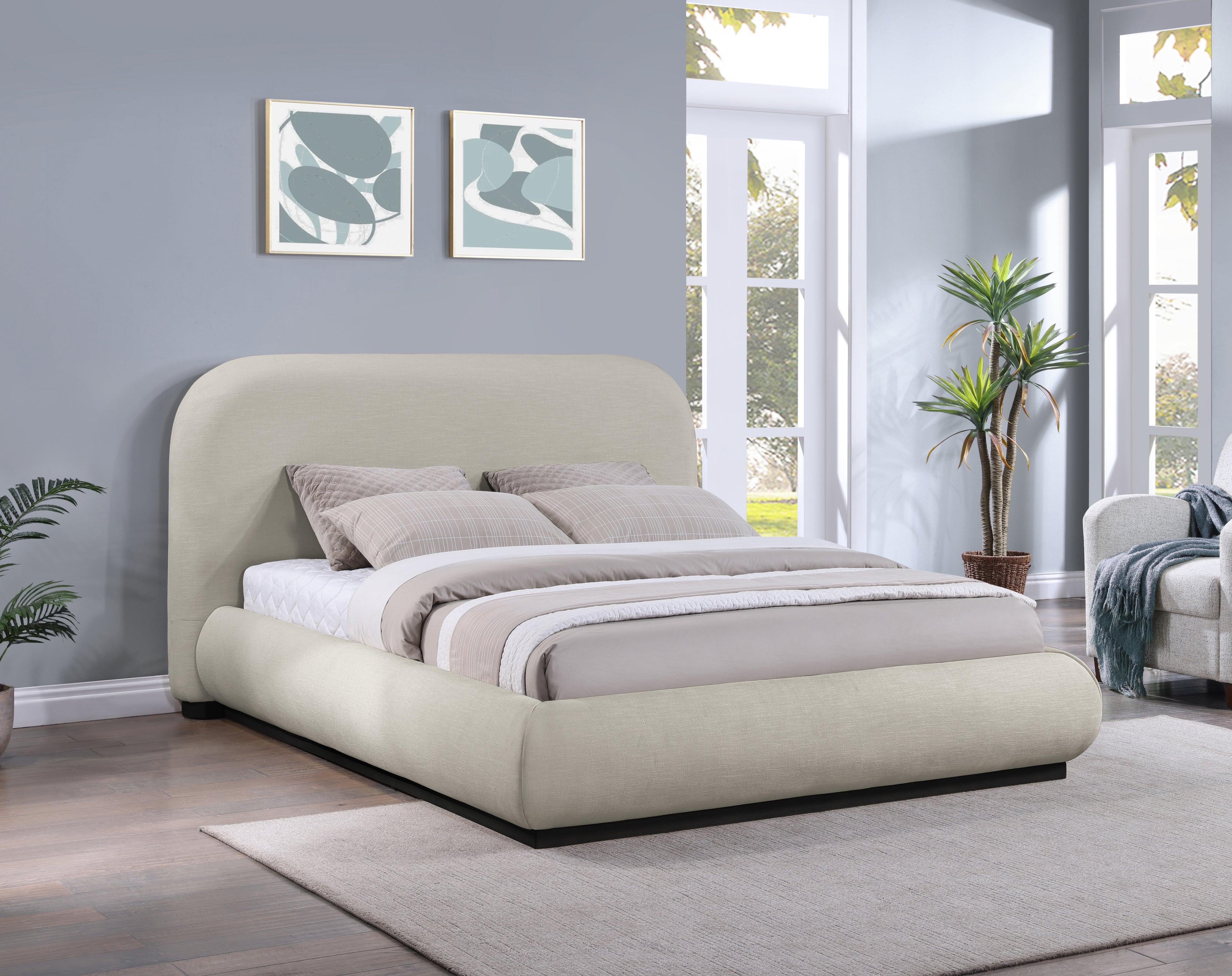 Vaughn Beige King Bed