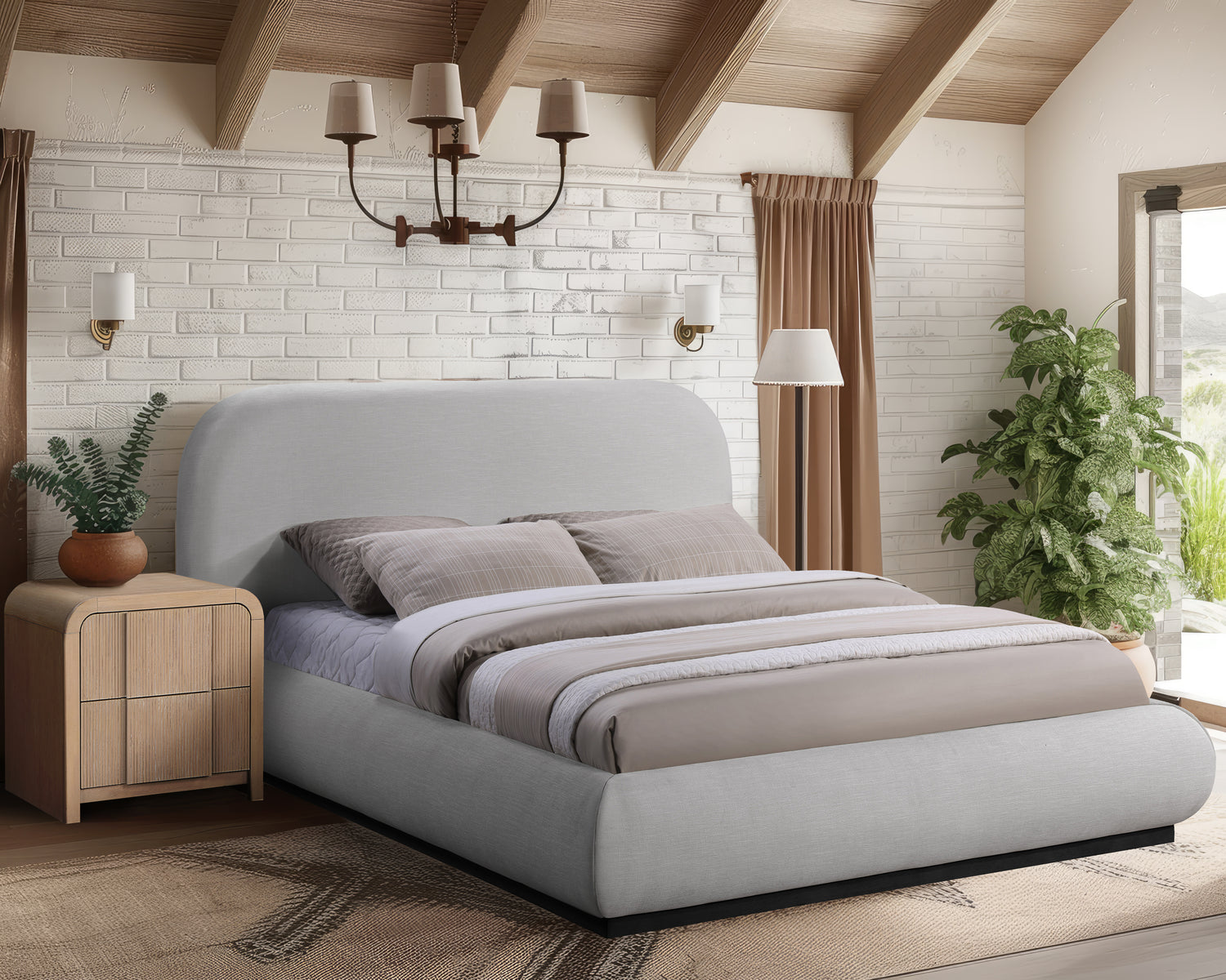 Vaughn Grey King Bed