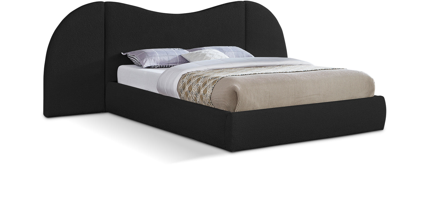 Everest Black Boucle Fabric King Bed (3 Boxes)