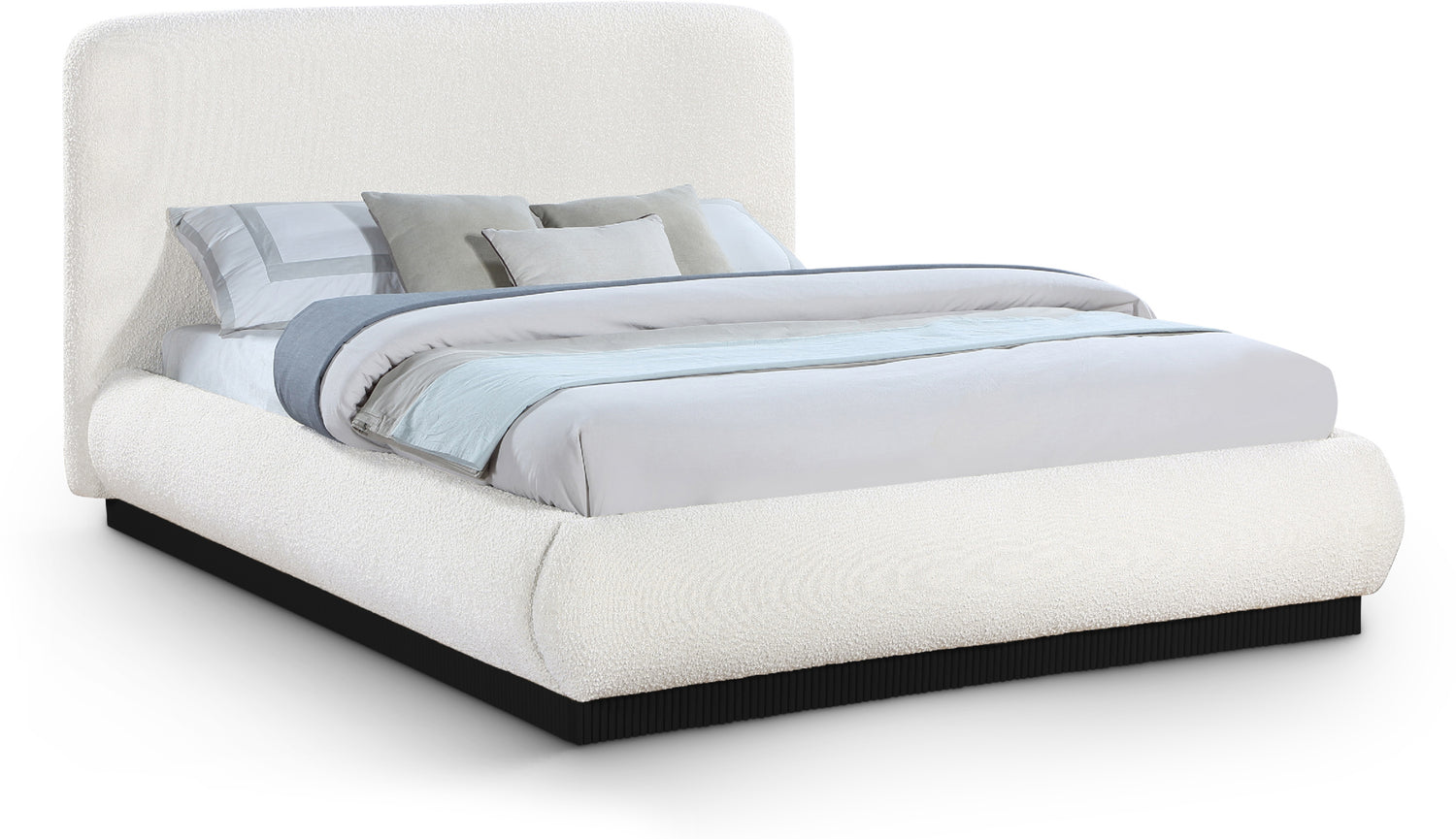 Rigby Cream Boucle Fabric King Bed