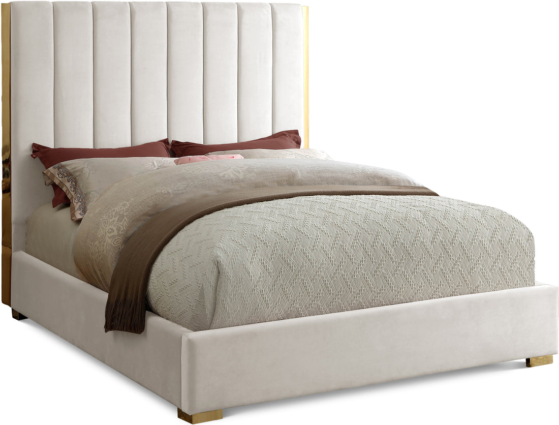 Becca Cream Velvet King Bed