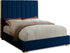 Becca Navy Velvet Queen Bed