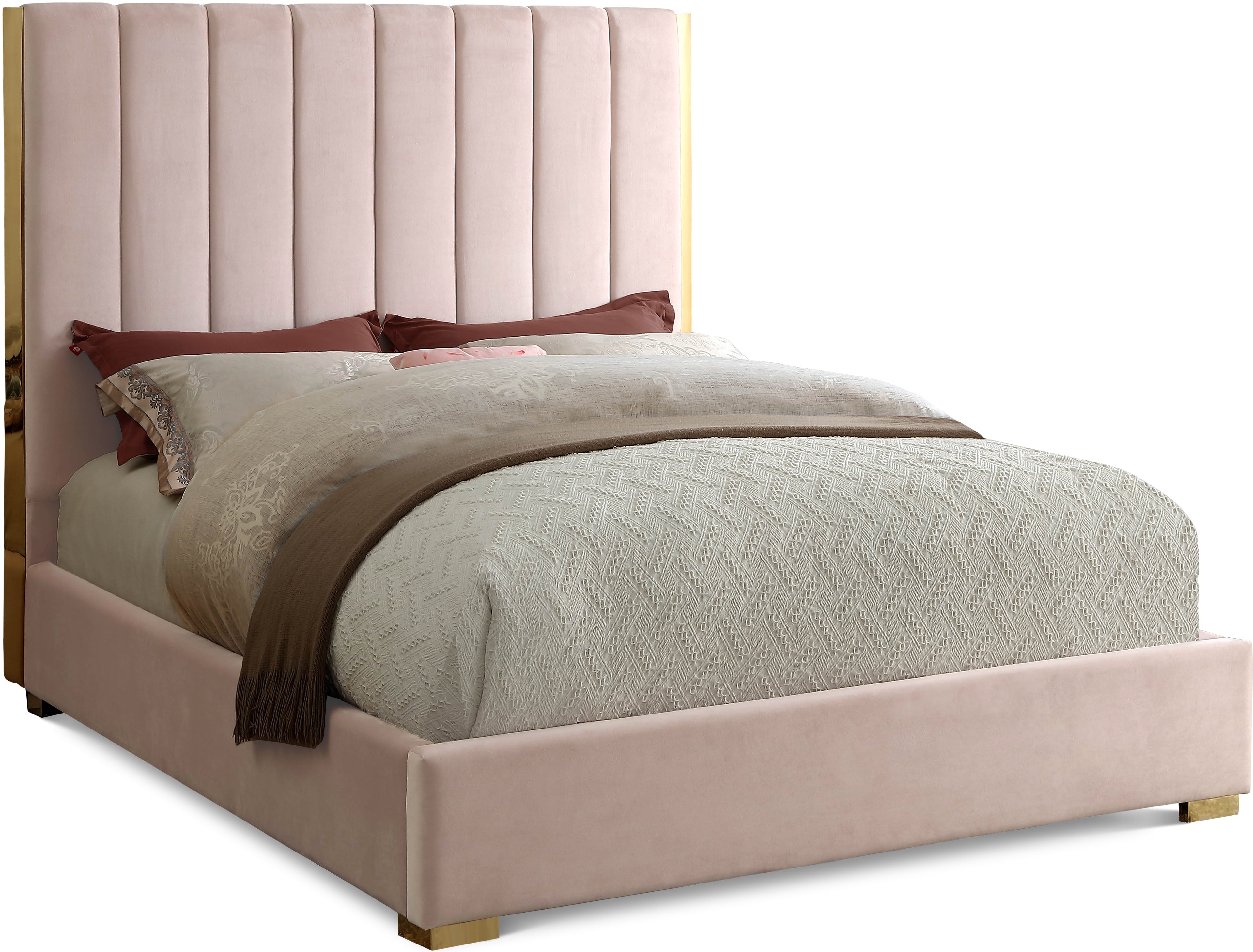 Becca Pink Velvet Full Bed