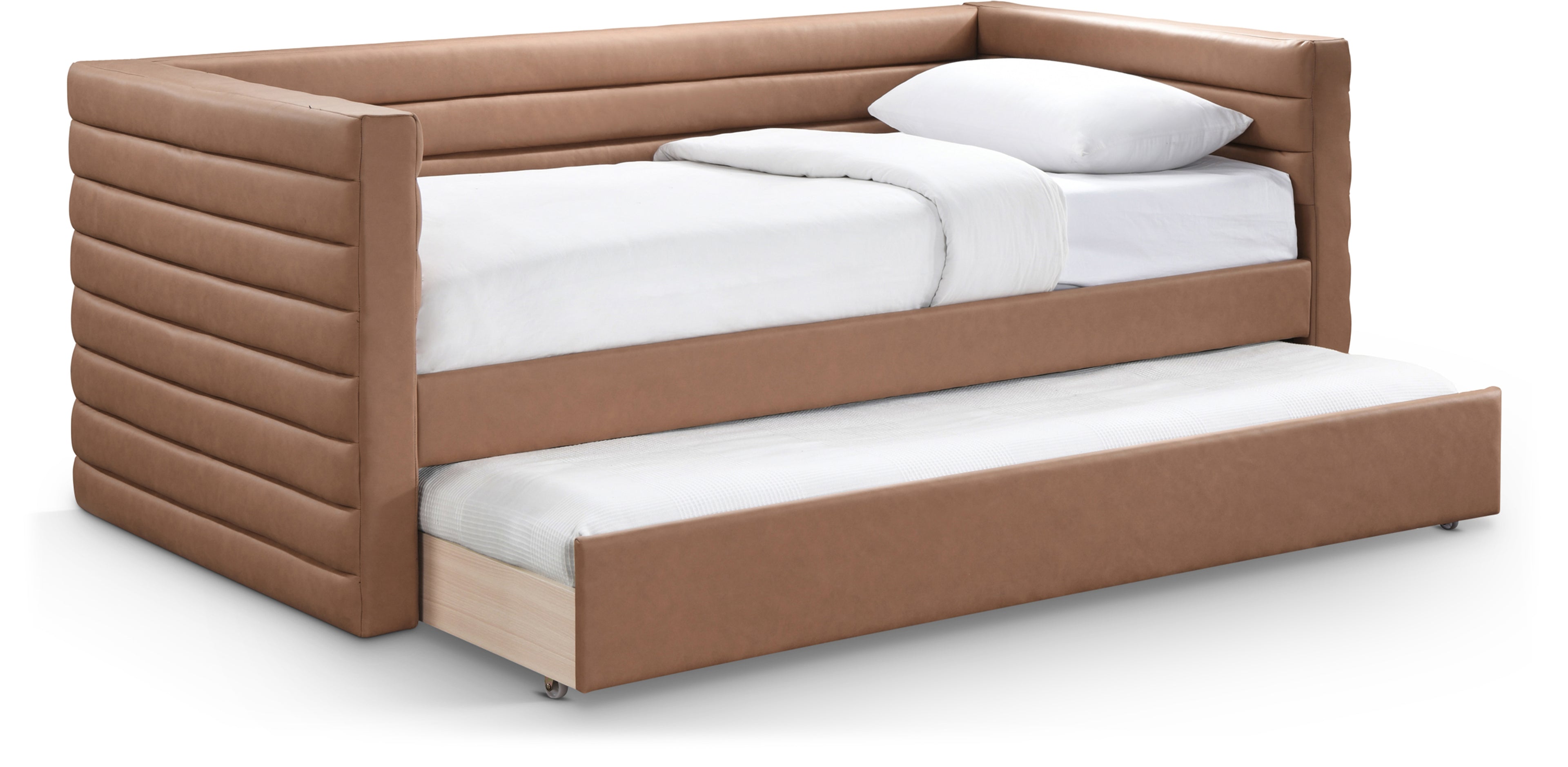 Beverly Cognac Vegan Leather Twin Daybed