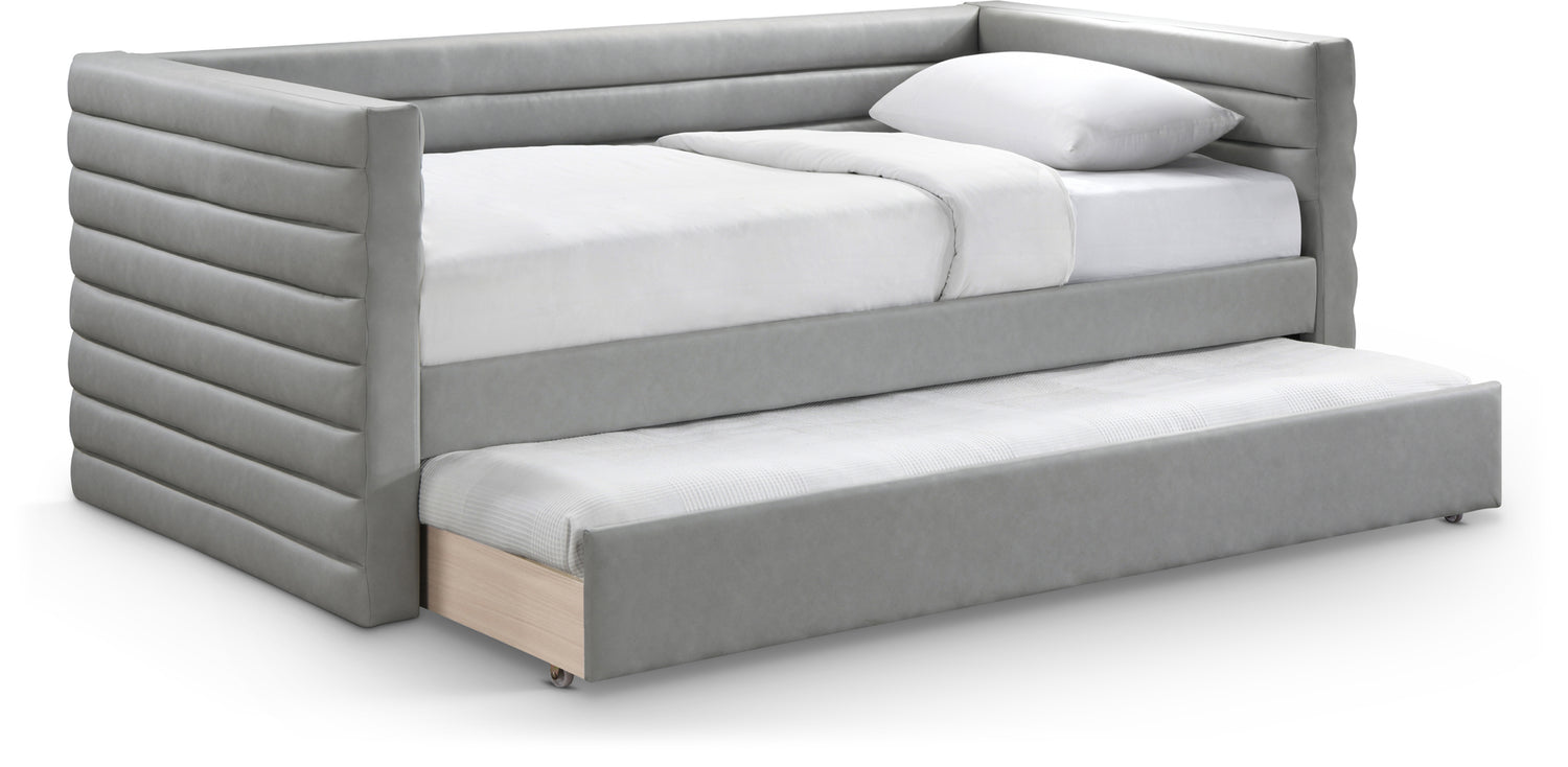 Beverly Grey Vegan Leather Twin Daybed