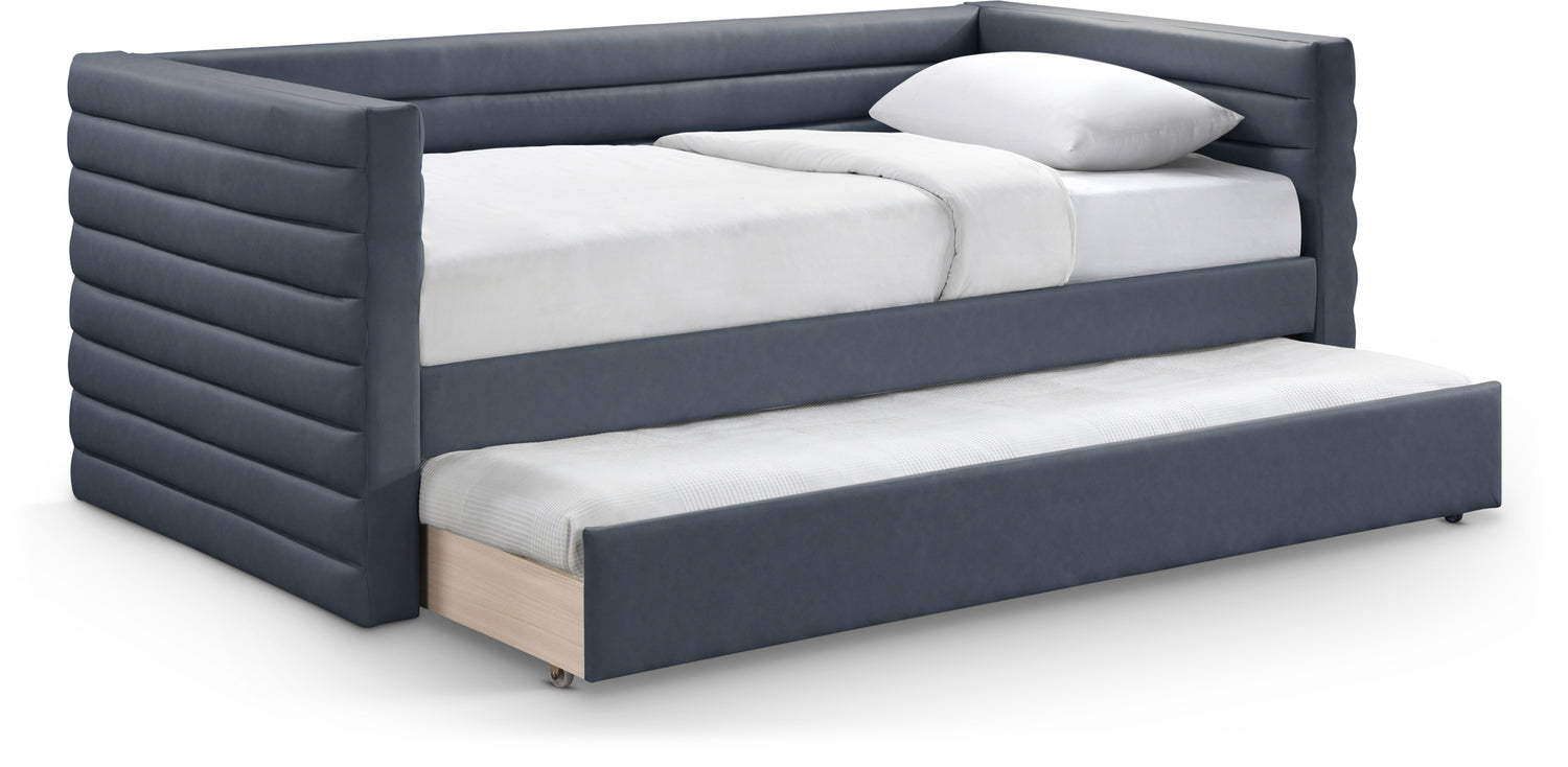 Beverly Navy Vegan Leather Twin Daybed