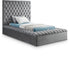 Bliss Grey Velvet Twin Bed (3 Boxes)