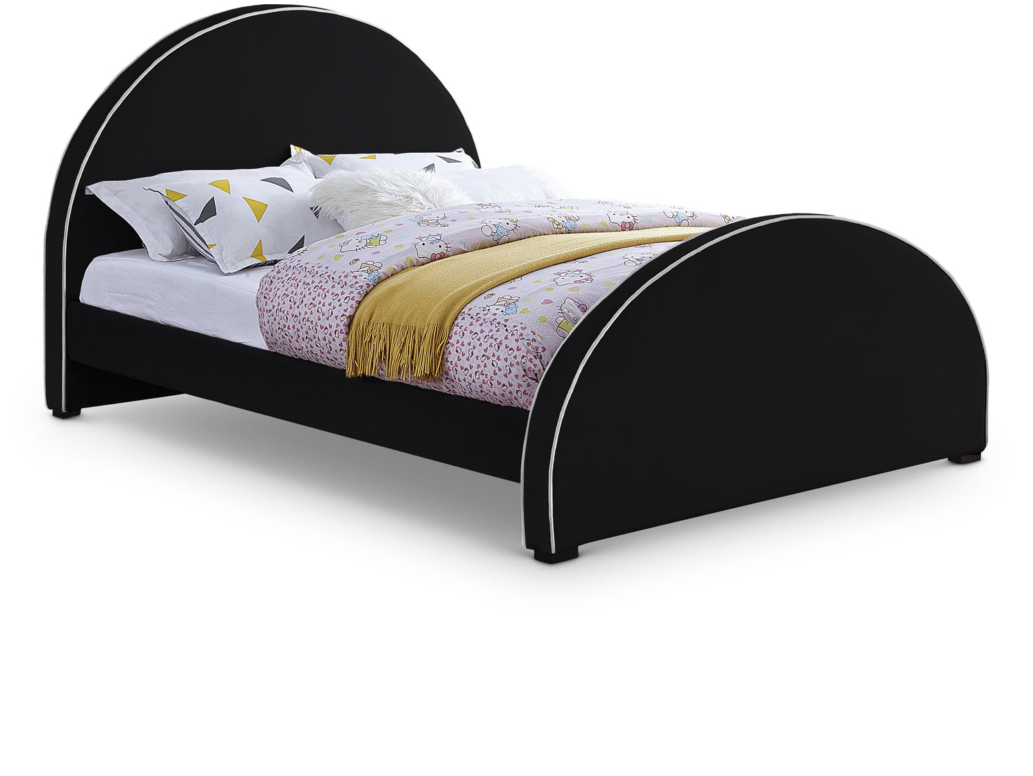 Brody Black Velvet King Bed