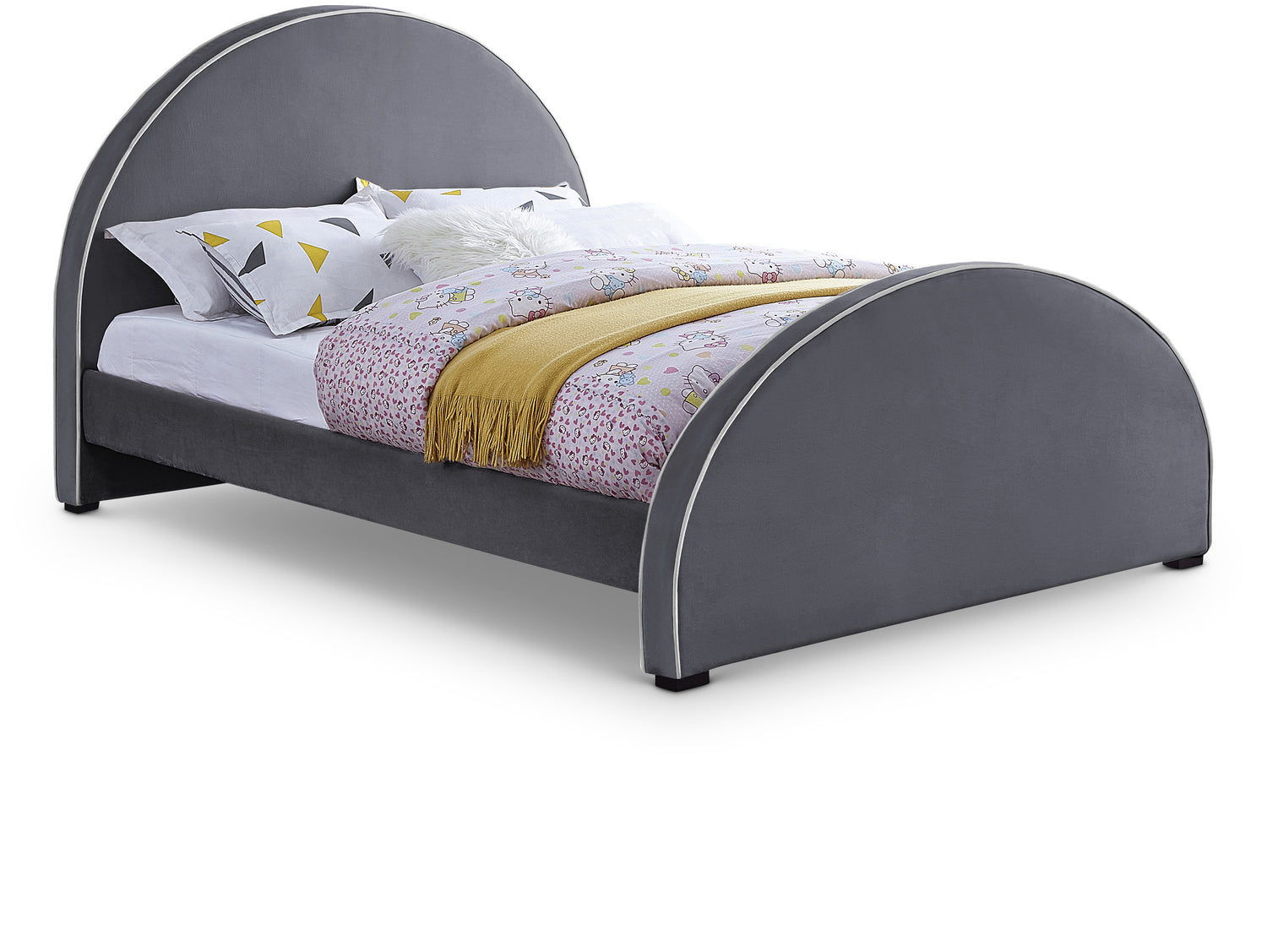 Brody Grey Velvet King Bed