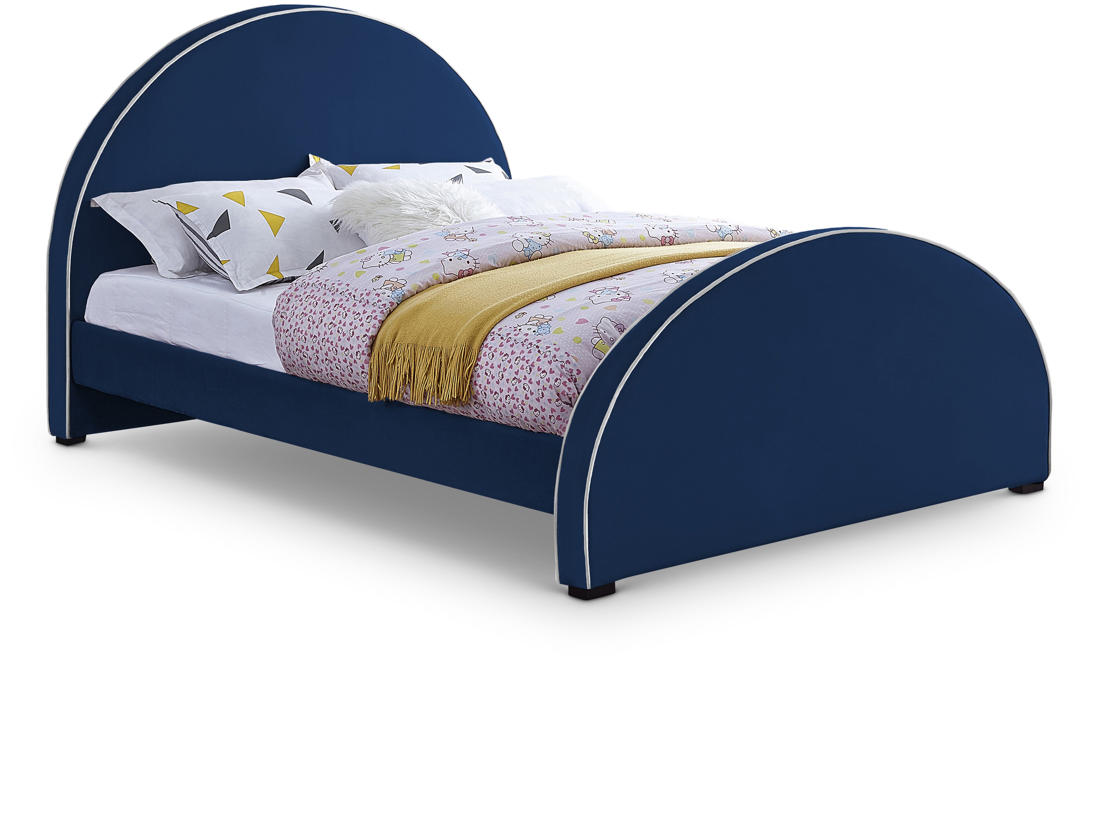 Brody Navy Velvet Full Bed