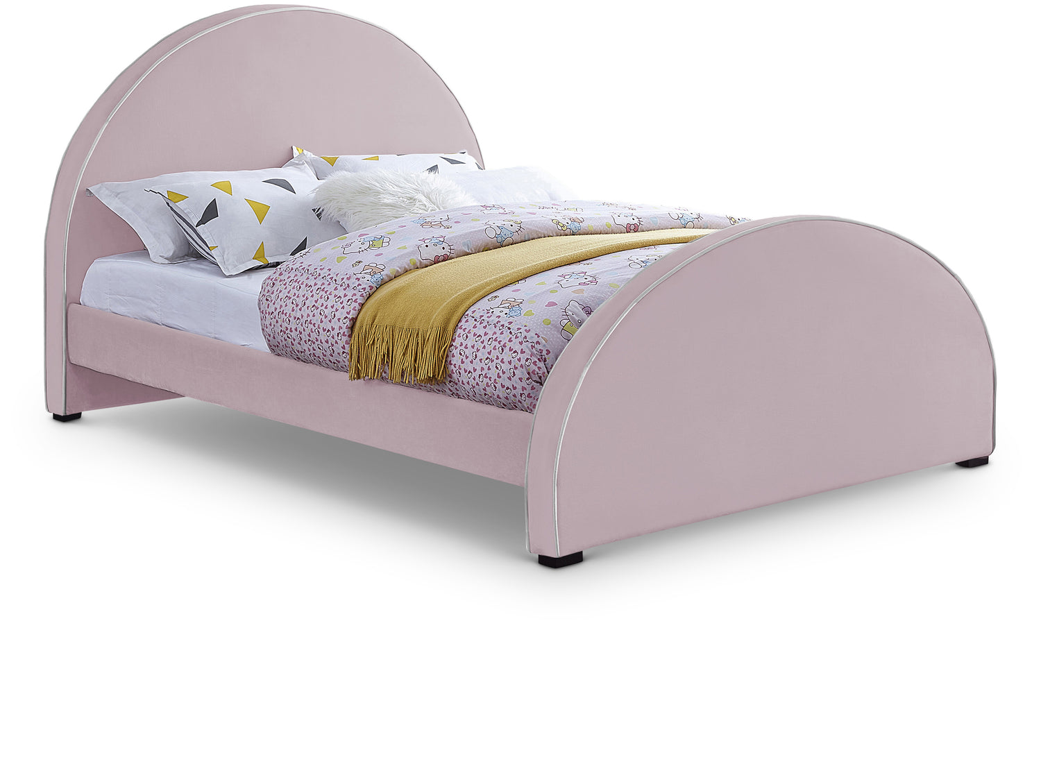 Brody Pink Velvet King Bed