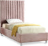 Candace Pink Velvet Twin Bed