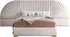 Cleo Cream Velvet Queen Bed (3 Boxes)