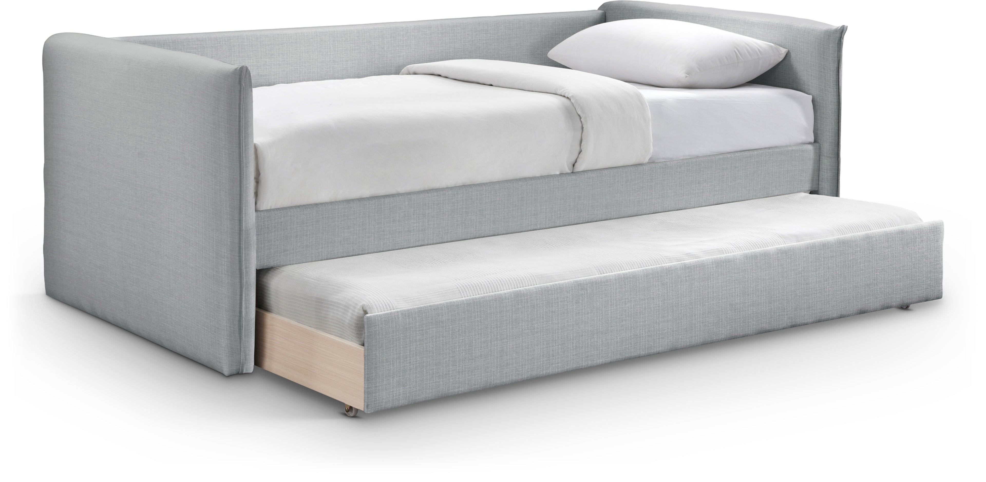 Colton Grey Linen Textured Fabric Twin Daybed