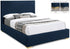 Crosby Navy Linen Textured Fabric King Bed