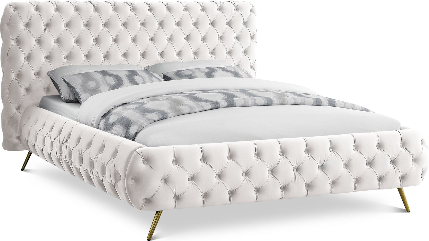 Delano Cream Velvet King Bed