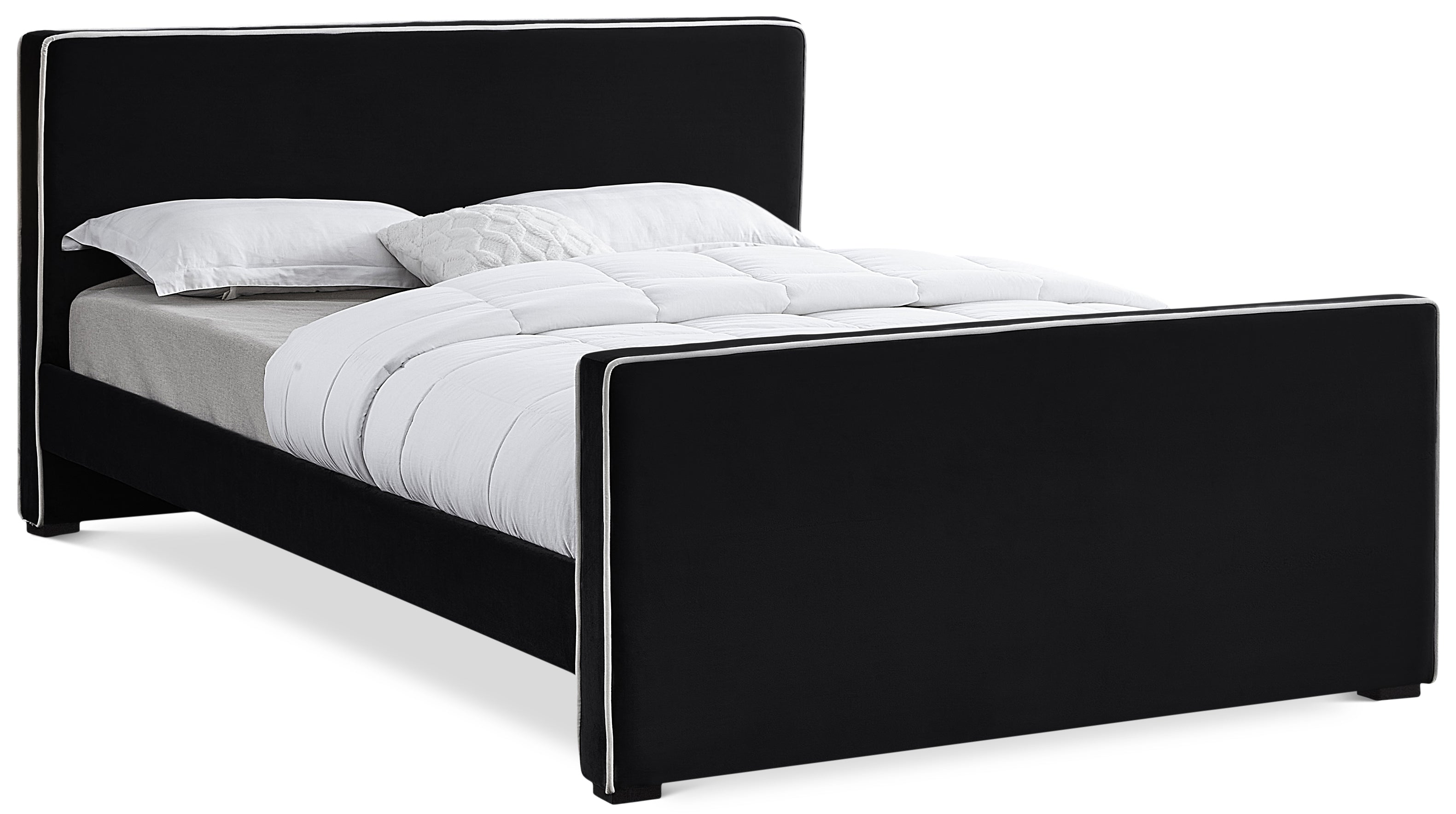 Dillard Black Velvet Full Bed