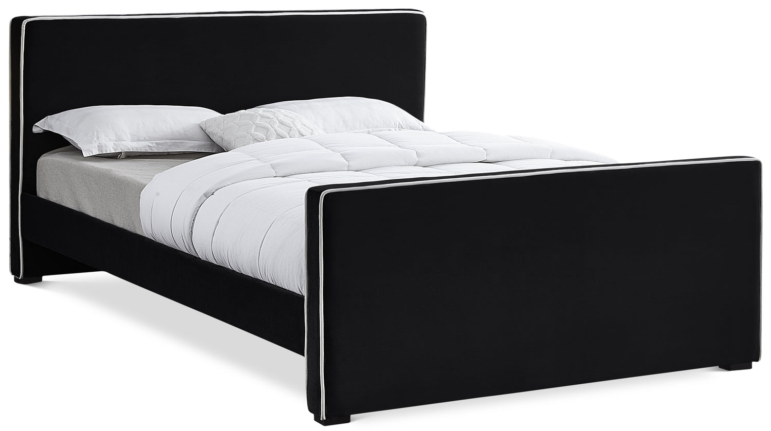 Dillard Black Velvet Queen Bed