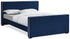 Dillard Navy Velvet Queen Bed