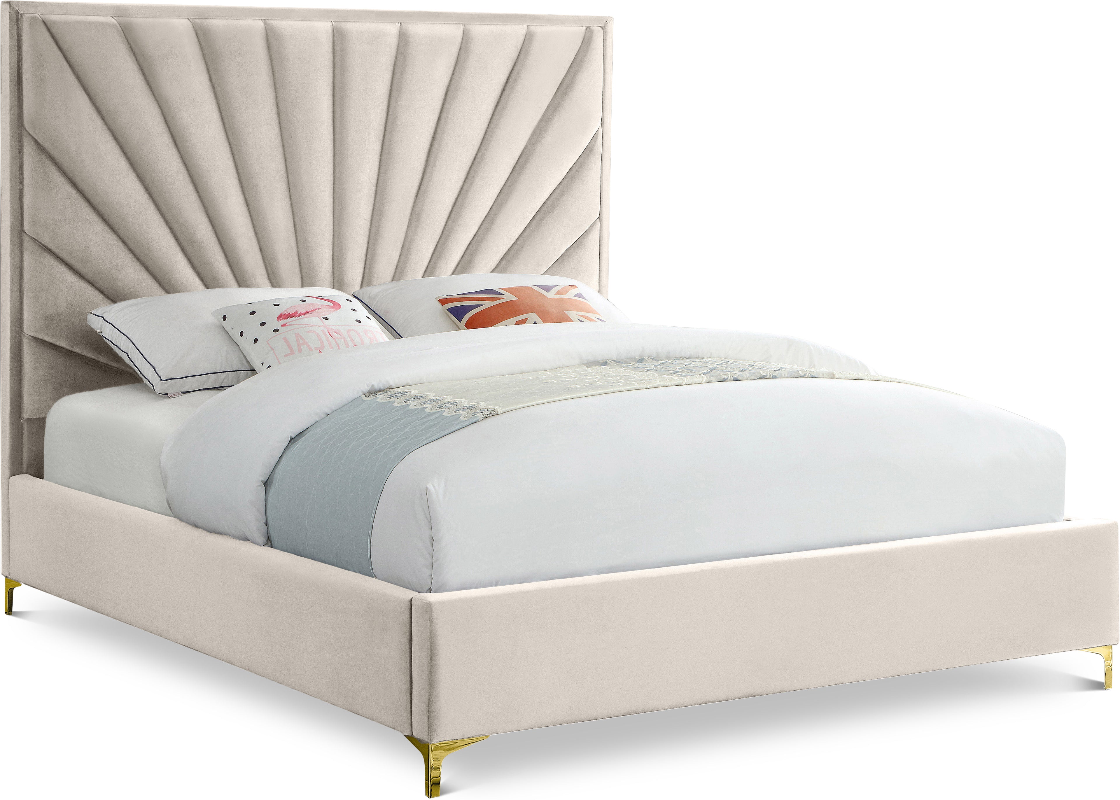 Eclipse Cream Velvet Full Bed