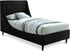 Eva Black Velvet Twin Bed