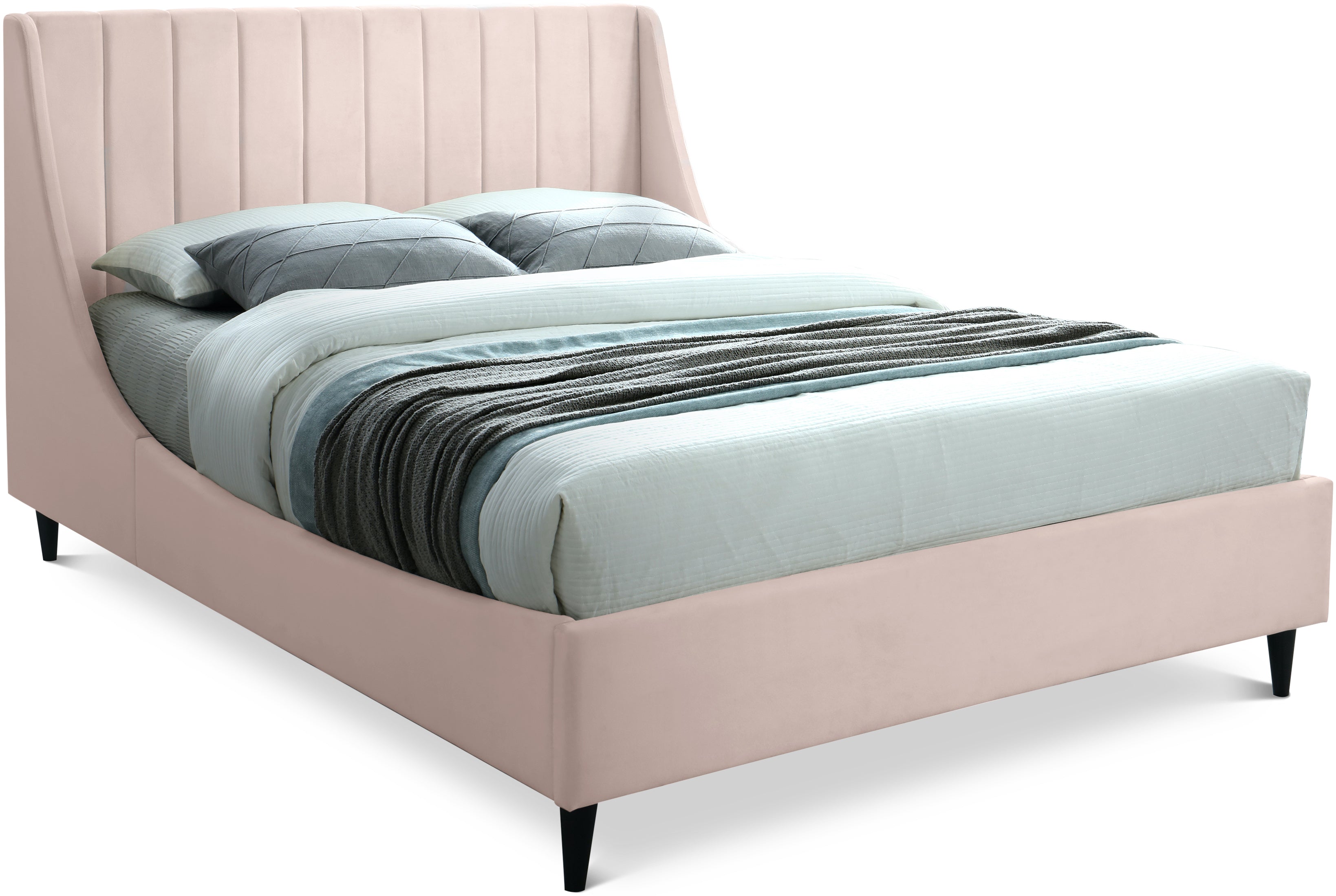 Eva Pink Velvet Full Bed