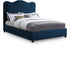 Felix Navy Linen Textured Fabric Full Bed