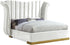 Flora White Velvet King Bed (3 Boxes)