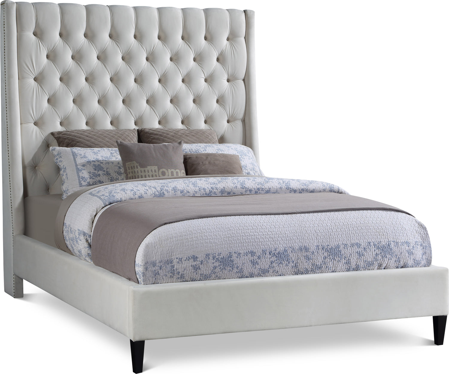 Fritz Cream Velvet King Bed