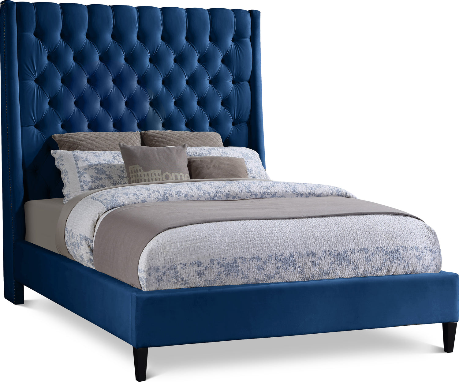 Fritz Navy Velvet King Bed