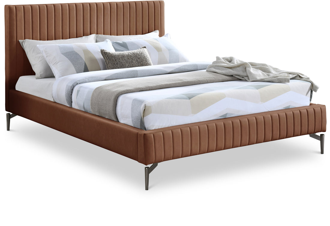 Gallo Cognac Vegan Leather Full Bed