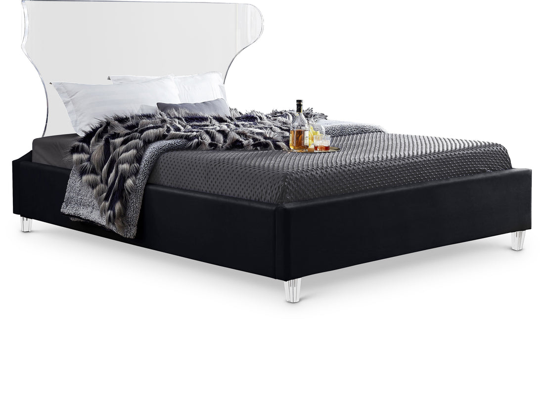 Ghost Black Velvet King Bed