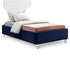 Ghost Navy Velvet Twin Bed