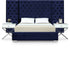 Grande Navy Velvet Queen Bed (3 Boxes)