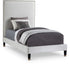 Harlie Cream Velvet Twin Bed